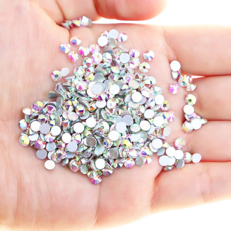 Onwon 1440 Pieces SS20 / 4.8mm Clear Crystal Flat Back Brilliant Round Rhinestones Glass Stones Glitter Gems Transparent Faux Diamond (Crystal AB) - Image 2